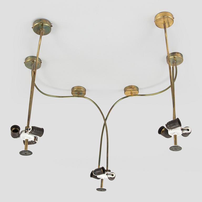 Paavo Tynell, Chandelier, for Taito. Made to order 1950.