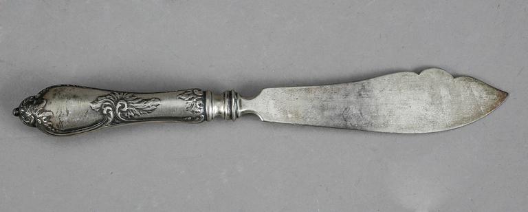 FISKKNIVAR, 11 st, silver, Ryssland 1900-talets början. Märkt G Radke. Total vikt 679 gr.