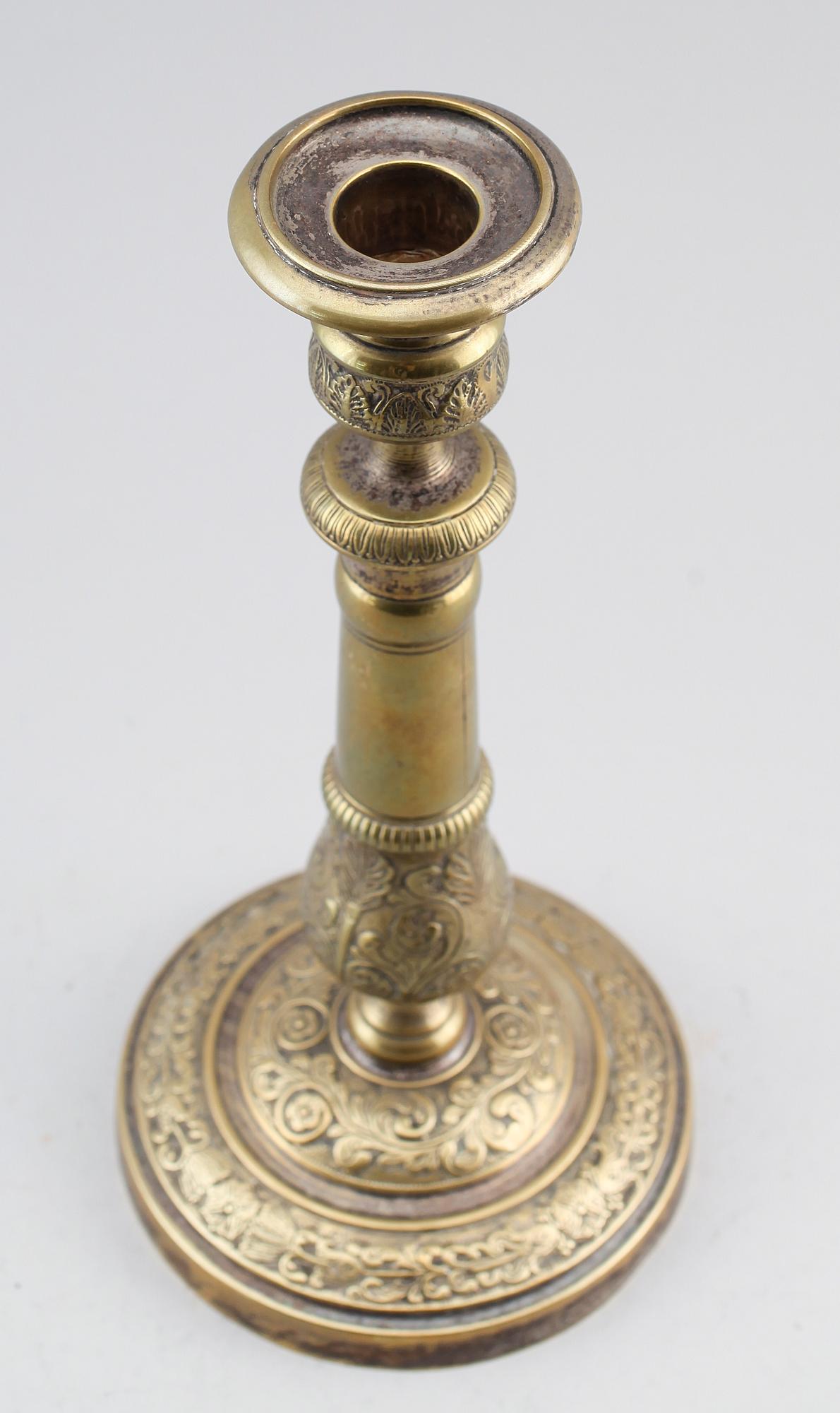 LJUSSTAKE, mässing, empire, 1800-talets första hälft.