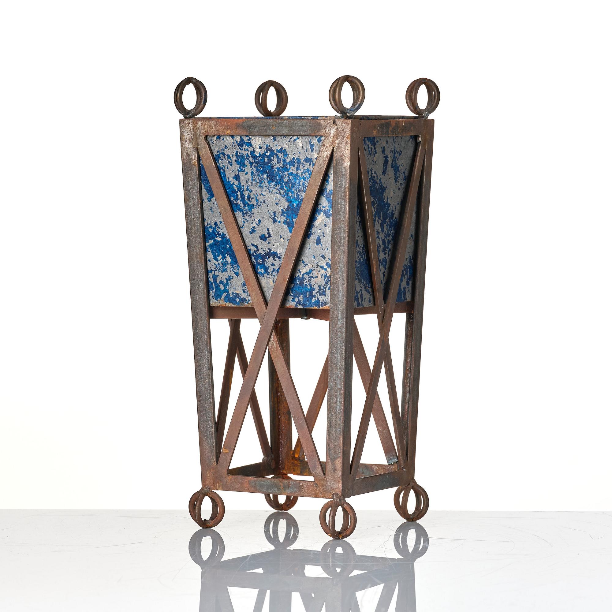 Tage Andersen, a patinated metal flower pot, Denmark, end of 20th century.