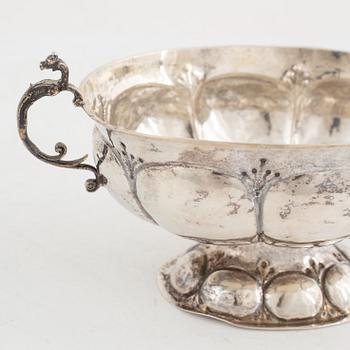 Two silver brandy-bowls, Nothern Europe, 18th century, unidentified maker's mark.