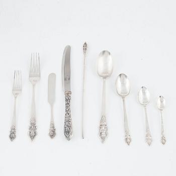 A sterling silver cutlery, Thailand (101 pieces).