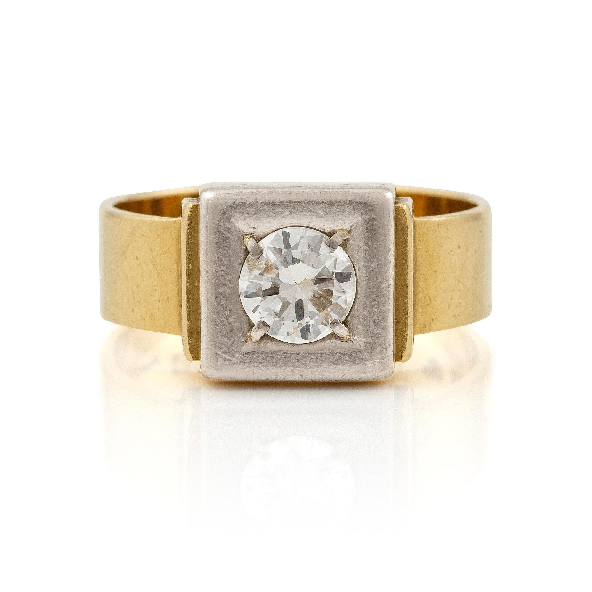 Wiwen Nilsson, a ring, 18K gold with a round brilliant-cut diamond, Lund 1964.