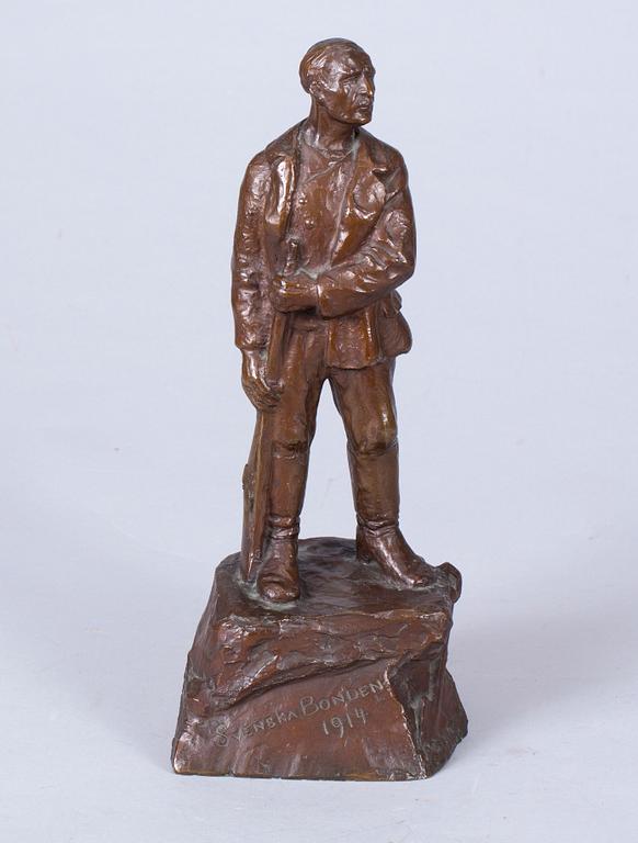 SKULPTUR, brons, Knut Jern, signerad och daterad 1915.