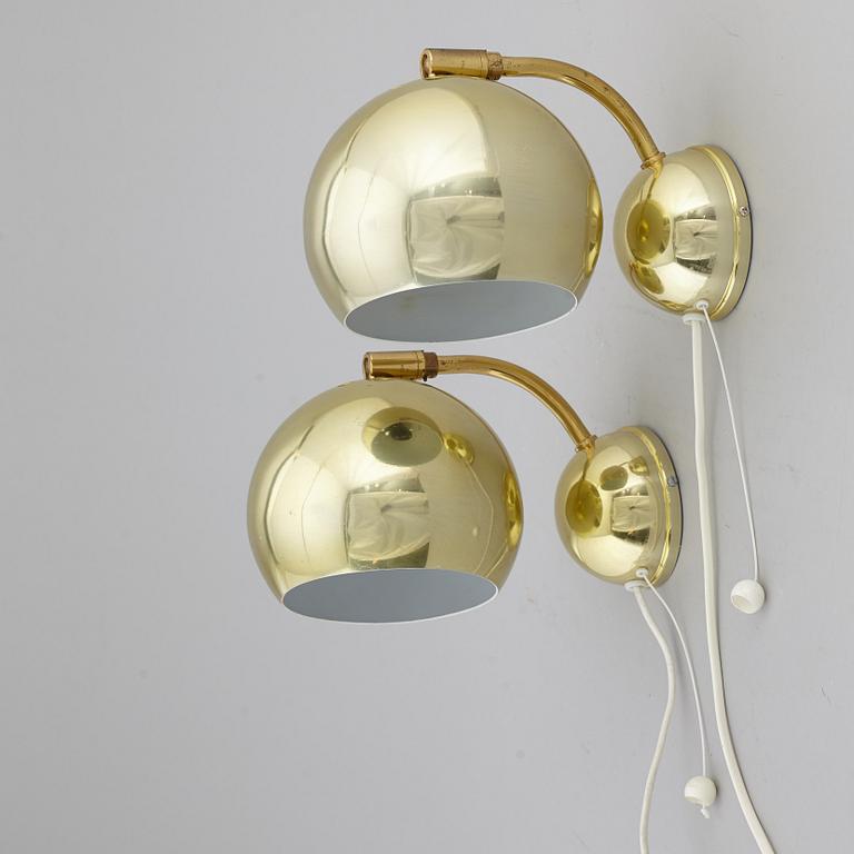 A pair of 1970's wall lamps.