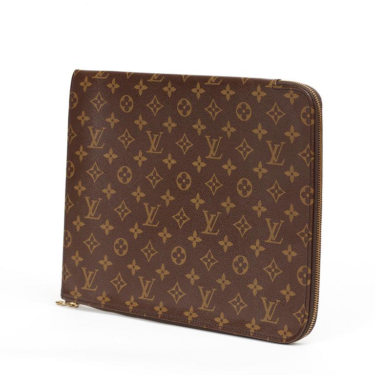 A monogram canvas document map by Louis Vuitton.