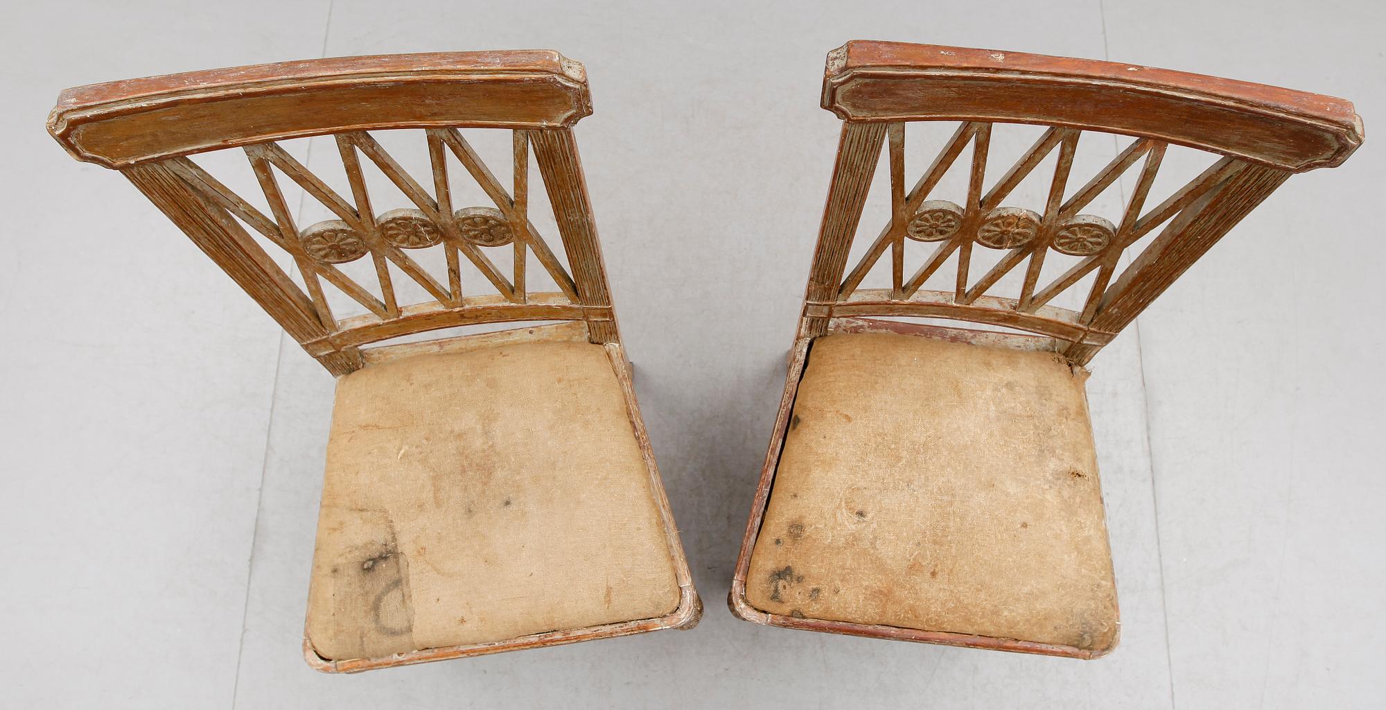 STOLAR, 1 par, sengustavianska, Lindome, omkring år 1800.