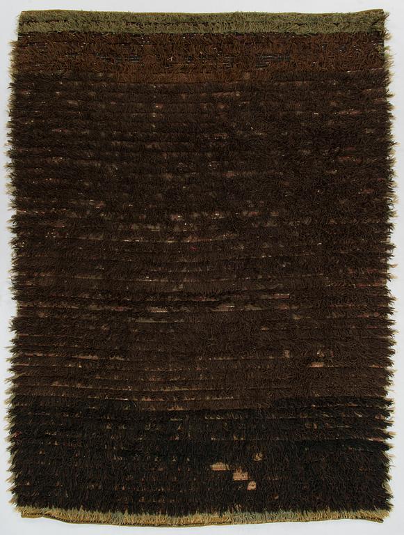 A Finnish folkart long pile ryijy-rug/ blanket dated 1839. Circa 175 x 125 cm.