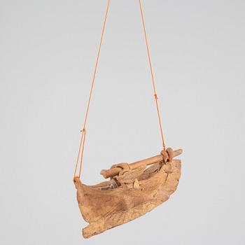 Bertil Vallien, a stoneware sculpture of a boat, executed in his own studio in Åfors, 1960s.