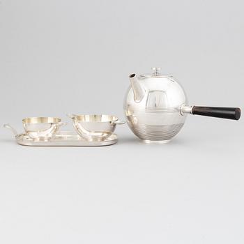 Sylvia Stave for C.G.Hallberg. A silver plate four-piece coffee set. 1930's.