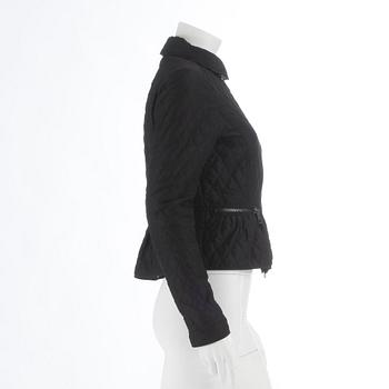BURBERRY, a black quilted jacket, size 40.