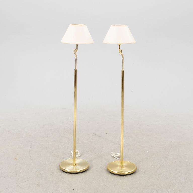 Floor lamps 1 pair, Belysia AB Sweden, later half of the 20th century.