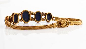 A lapis lazuli bracelet.