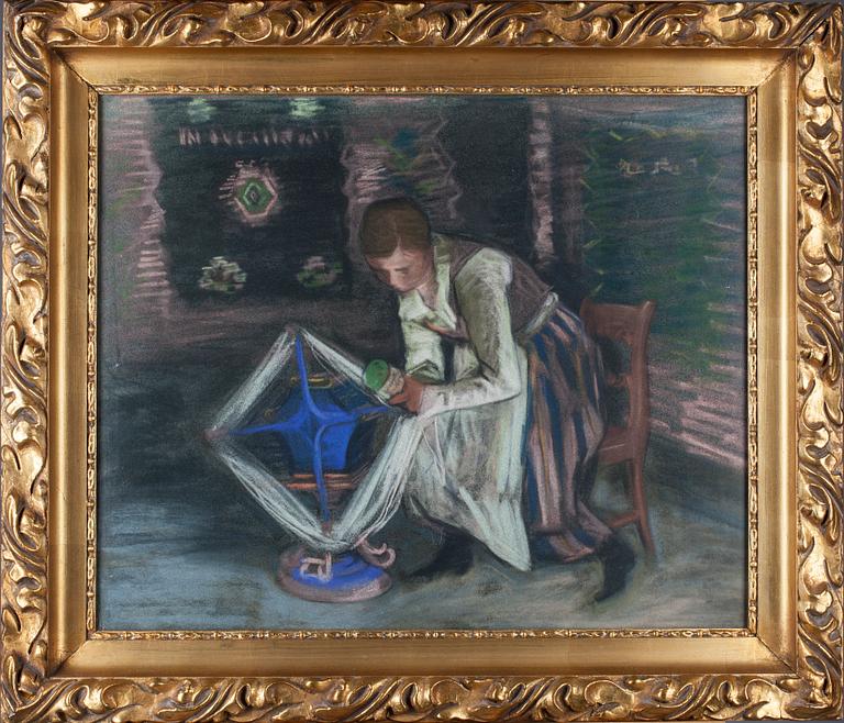 CARL BENGTS, pastell, signerad.