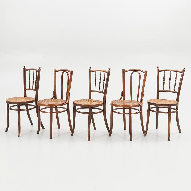 Chairs, 5 pieces, early 20th century.