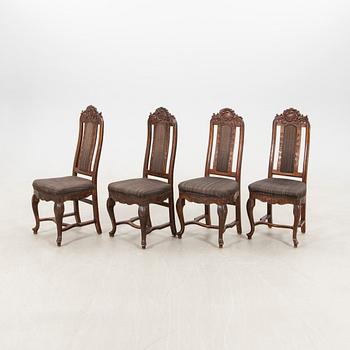 Chairs  4 pcs Late Baroque, 18th century, possibly Denmark or Northern Germany.