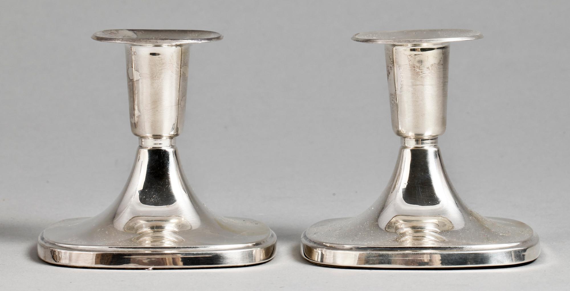 LJUSSTAKAR, 2 par, silver, bl.a. Tore Eldh. 1900-tal.