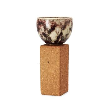 740. A Stig Lindberg stoneware footed bowl, Gustavsberg Studio.
