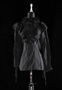 1437. A black cotton blouse by Christian Dior.