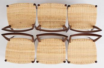 Adolf Relling Sigurd Resell, a set of six teak 'Bambi 61/2' chairs,  Gustav Bahus Eftf, Norway 1950s-60s.