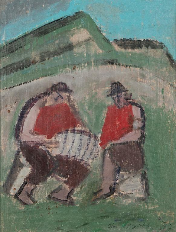 Olavi Martikainen, olja på pannå, signerad och daterad-77.