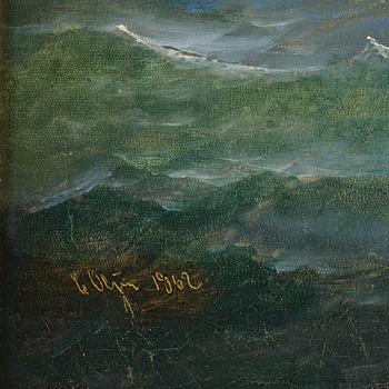 Carl Julius Emil Olsen, Steam frigate under sail.