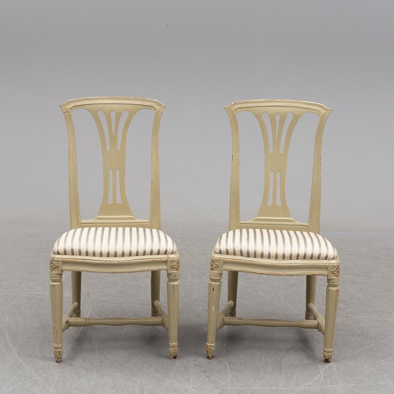 A pair of late 18th century Gustavian chairs, Stockholm.