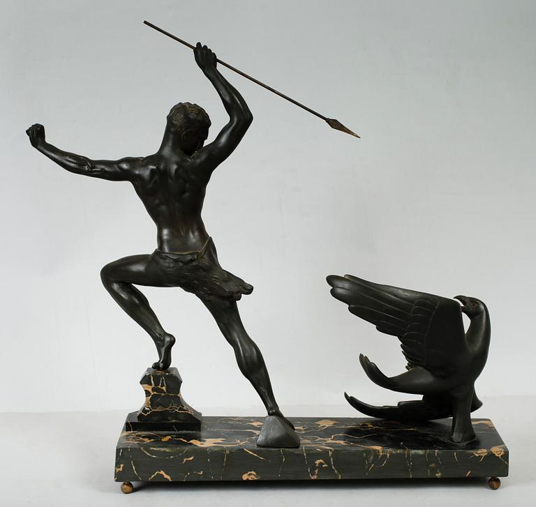 SKULPTUR, patinerad metall, 1900-talets första hälft.