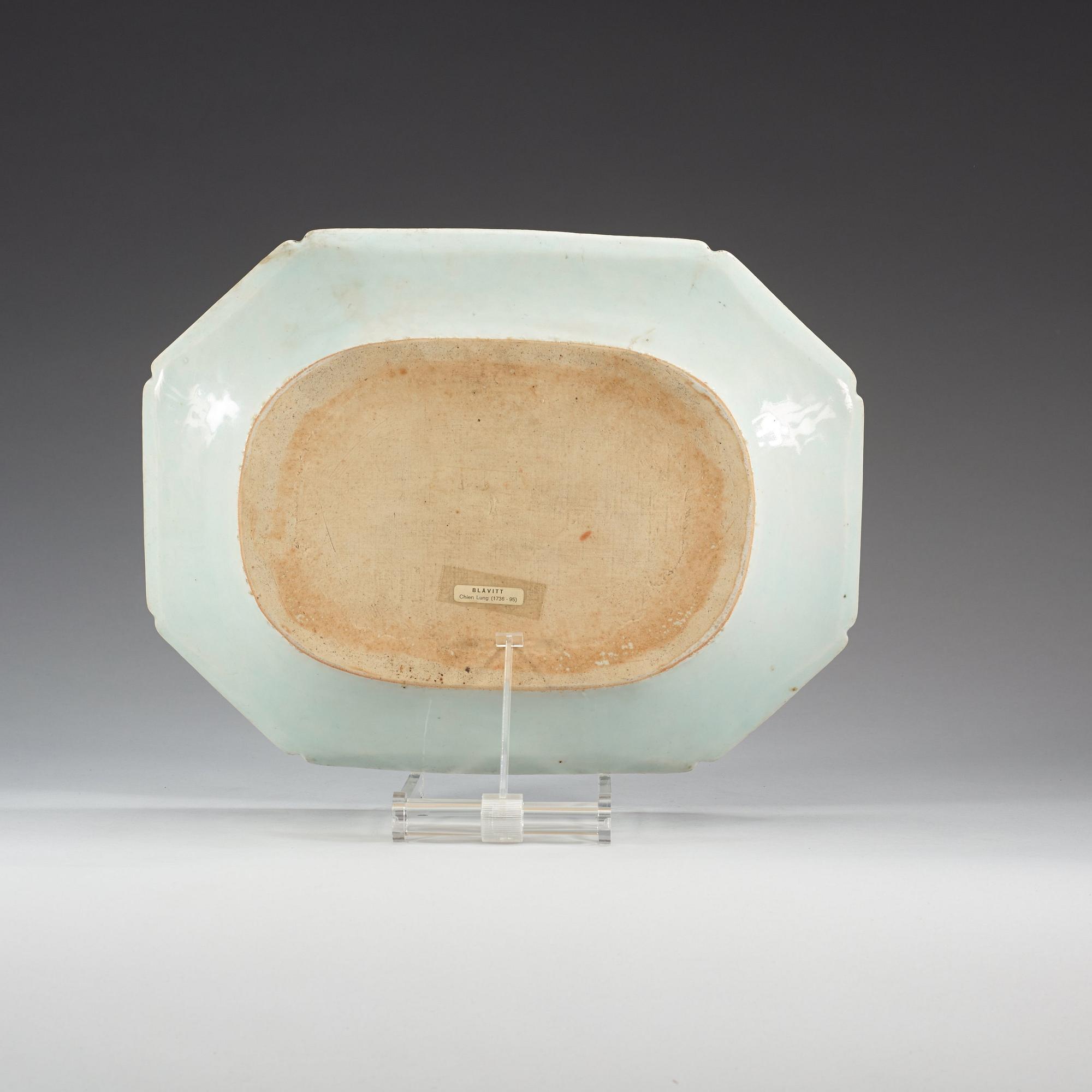 FAT, kompaniporslin. Qing dynastin, Qianlong (1736-95).