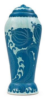 866. A Josef Ekberg 'sgraffito' vase and cover, Gustavsberg 1920.