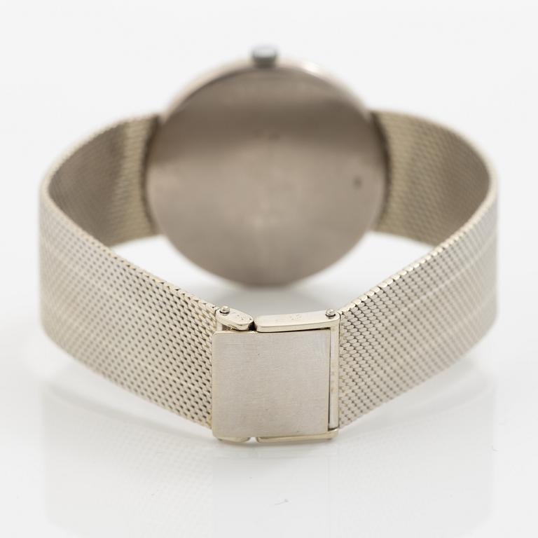 Wristwatch, 18K white gold/diamonds, 34 mm.