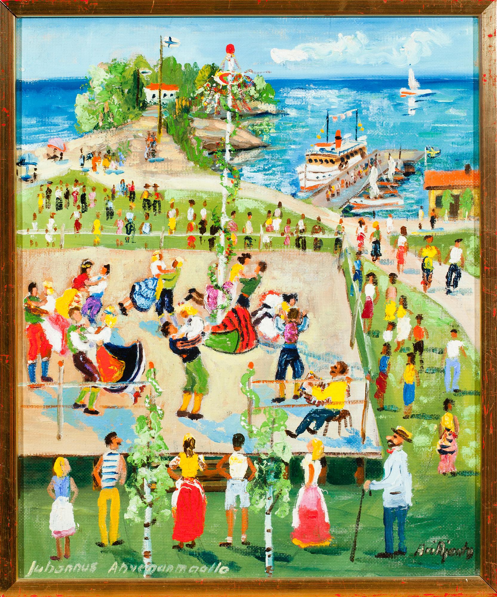 ARI AJANTO, olja på skiva, signerad.