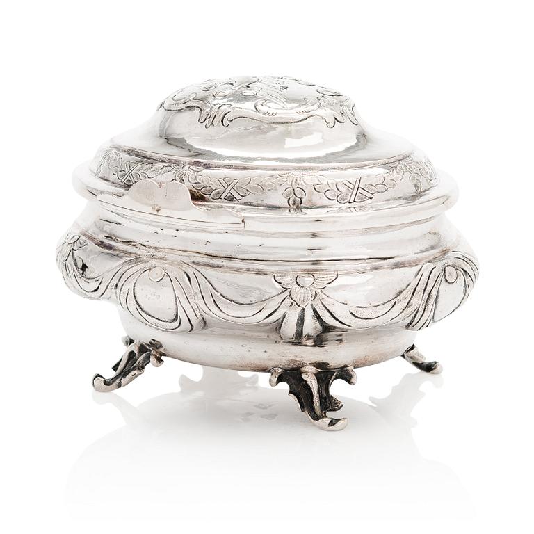 A Russian silver sugar casket, maker's mark of Stepan Savelyev, Moscow 1787.