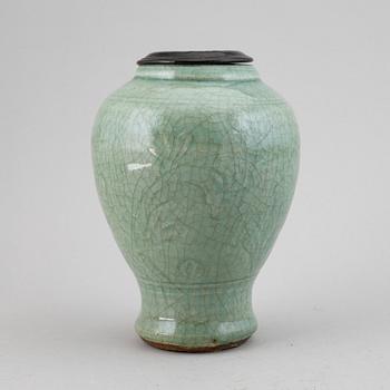 A celadon vase, Ming dynasty (1368-1644).