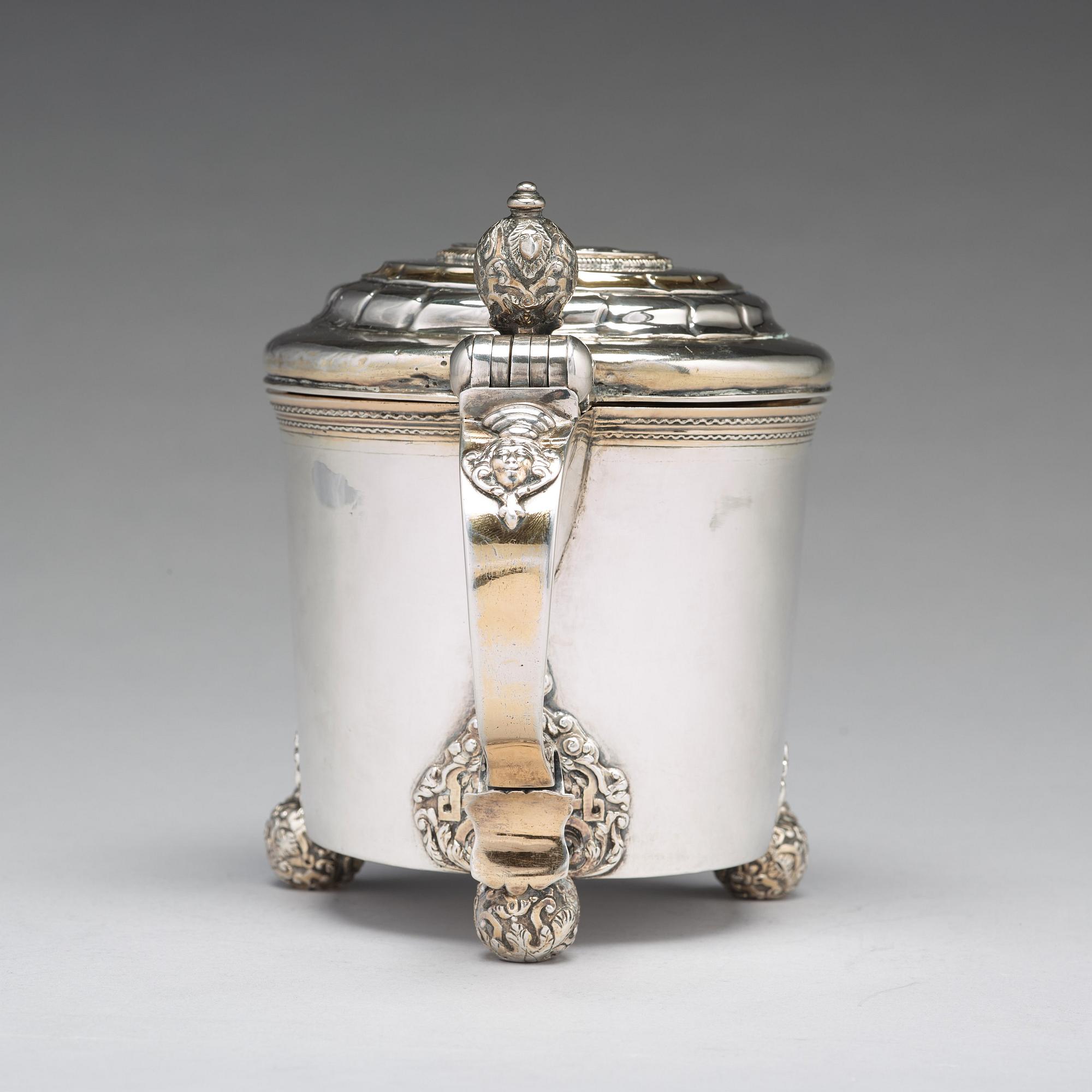 A Swedish 18th century parcel-gilt silver tankard, mark of Olof Lind, Mariestad (1752-1767 (1770)).