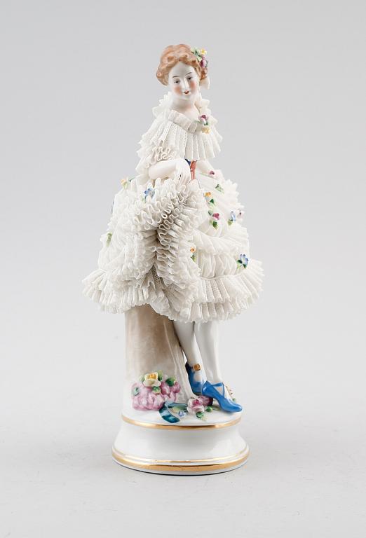 FIGUR, porslin, Sitzendorf, Tyskland, 1900-talets första hälft.