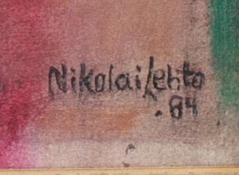 NIKOLAI LEHTO, olja på skiva, signerad och daterad -84.