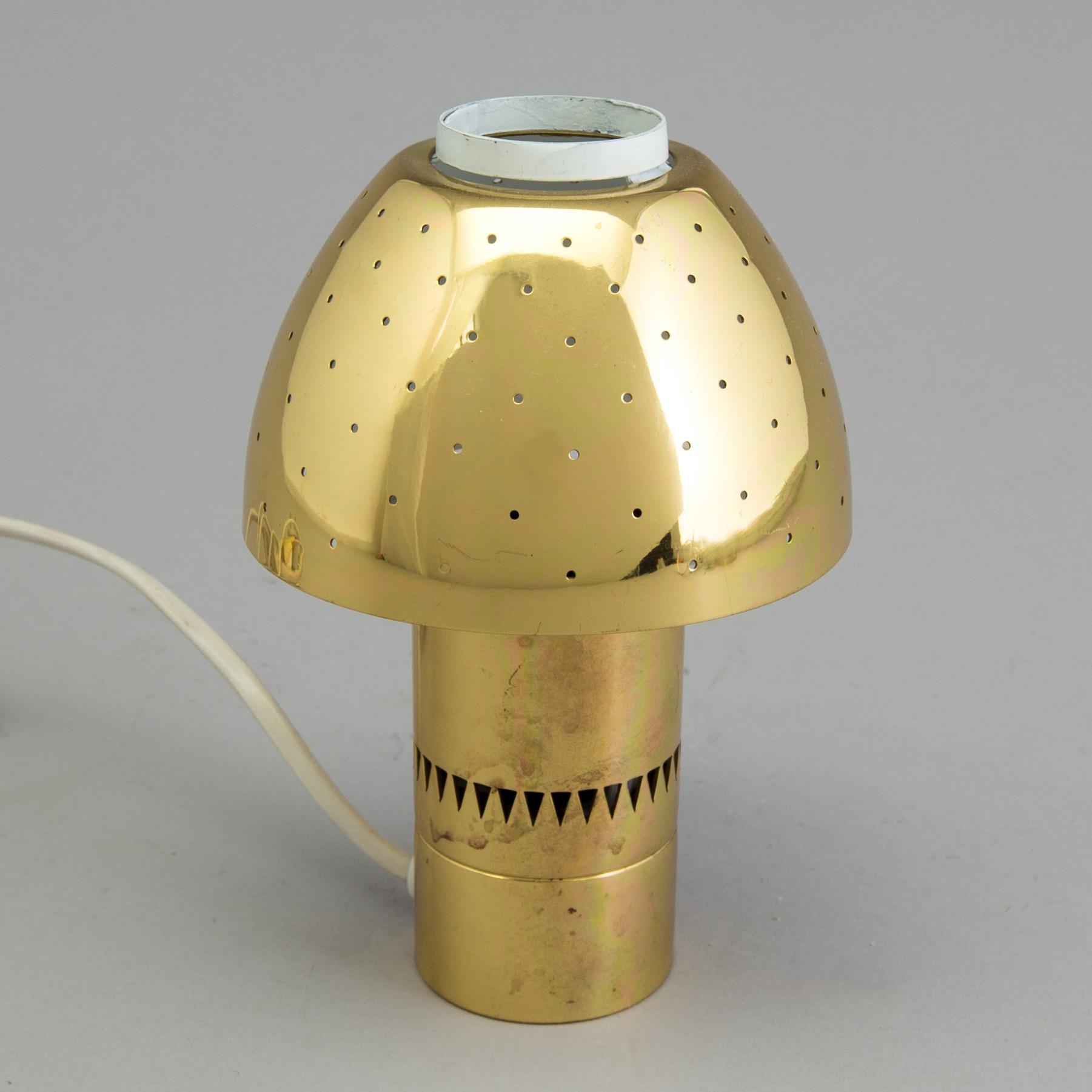 HANS AGNE JAKOBSSON, a ceiling lamp and a table lamp, brass, Markaryd, second half of the 20th century.