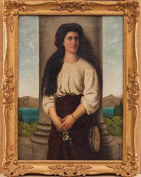 OKÄND KONSTNÄR, olja på duk, signerad J.T. Weatherston och daterad 1907.