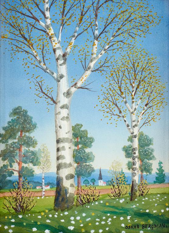 Oskar Bergman, Birch grove in springtime.