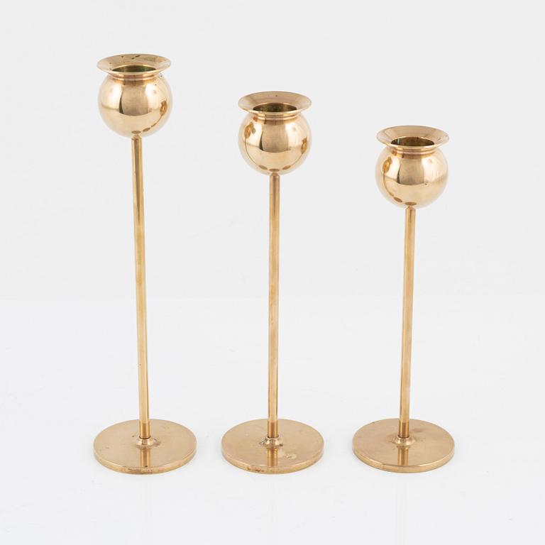 Pierre Forssell, three 'Tulpan' candlesticks, Skultuna Bruk, Sweden.