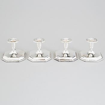 Four silver candle stick by Thorvald Martinsen Norway.