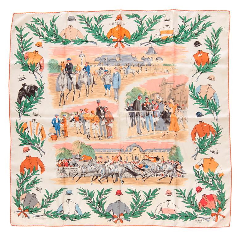 HERMÈS, silk scarf, "Chantilly".