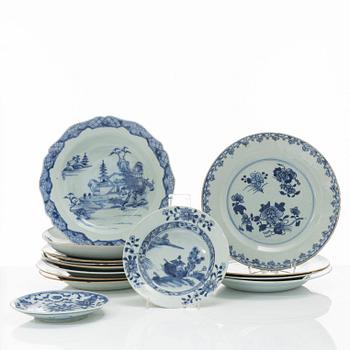 Tallrikar, 14 st, porslin, Kina, 1700-1800-tal.