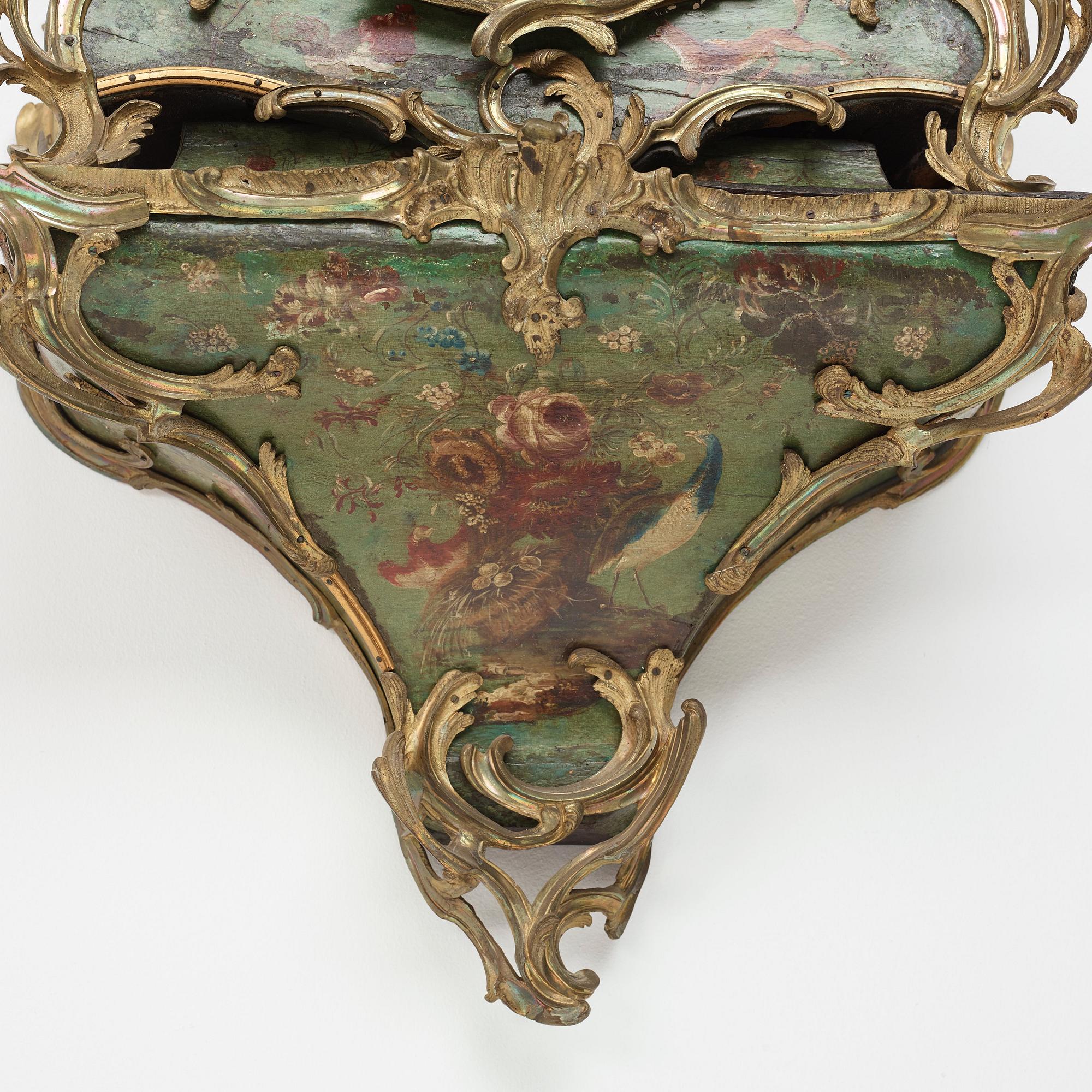 KONSOLUR, Frankrike 1700-talets första hälft, märkt Julien Le Roy A Paris (verksam till 1759), Louis XV.