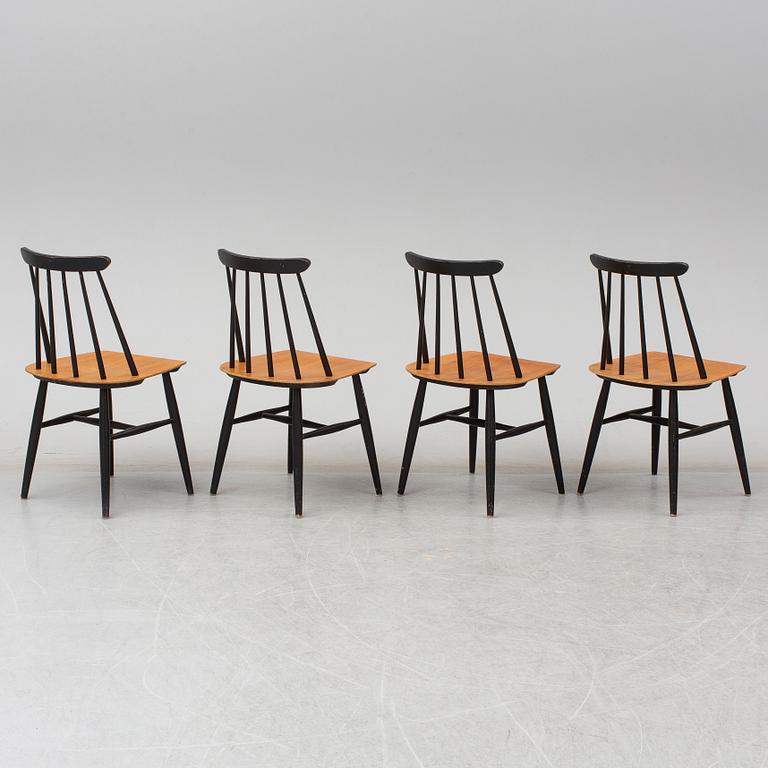 Four 'Fanett' chairs by Ilmari Tapiovaara, Edsbyverken, Sweden.