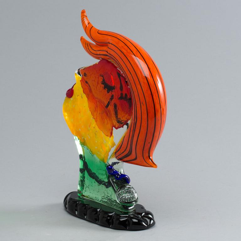 Abstract head sculpture Mario Badioli Murano glass.