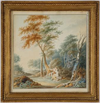 Unknown artist, 18th Century, watercolour & gouache, signed J. Biron and dated 1794.