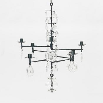 Erik Höglund, ljuskrona, Boda glasbruk och smide.