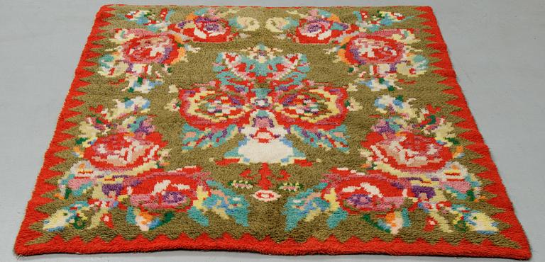 A two sided Rya (knotted pile), probably Finland, ca 187 x 149 cm.